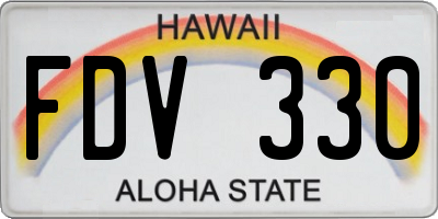 HI license plate FDV330