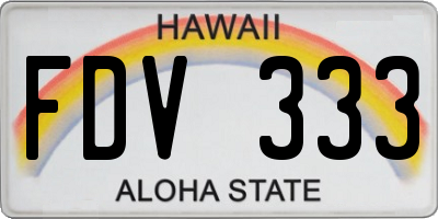 HI license plate FDV333