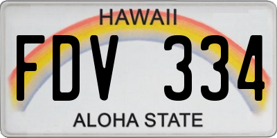 HI license plate FDV334