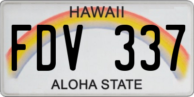 HI license plate FDV337