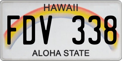 HI license plate FDV338