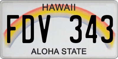 HI license plate FDV343