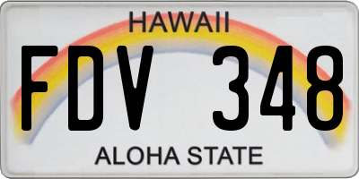 HI license plate FDV348