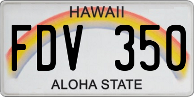 HI license plate FDV350