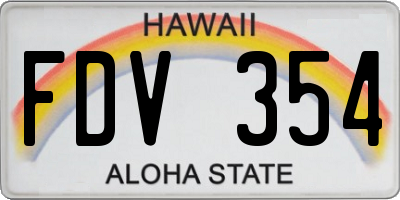 HI license plate FDV354
