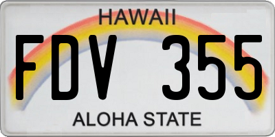 HI license plate FDV355