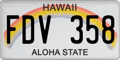 HI license plate FDV358