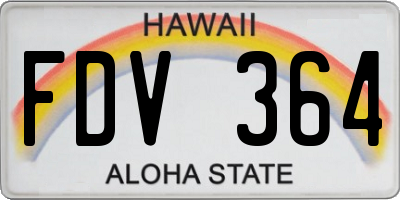 HI license plate FDV364