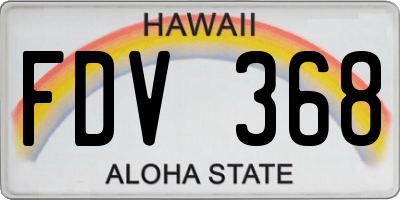 HI license plate FDV368