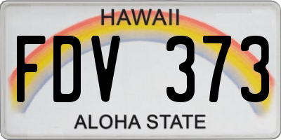 HI license plate FDV373