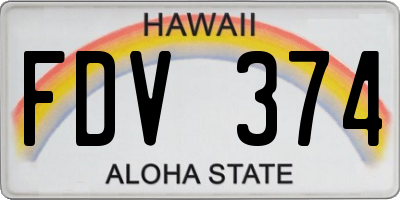 HI license plate FDV374