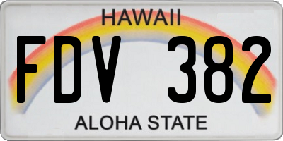 HI license plate FDV382