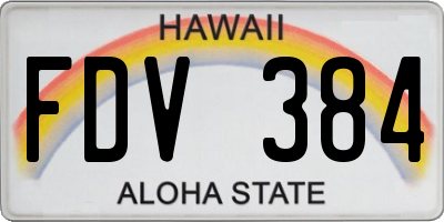 HI license plate FDV384