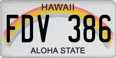 HI license plate FDV386