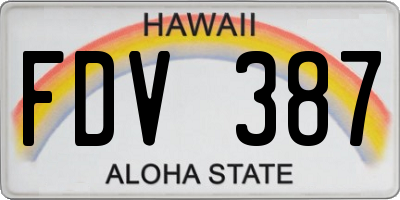 HI license plate FDV387