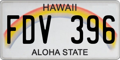 HI license plate FDV396