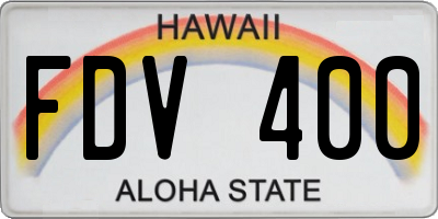 HI license plate FDV400