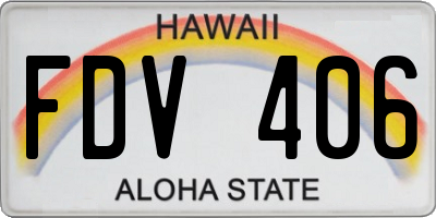 HI license plate FDV406