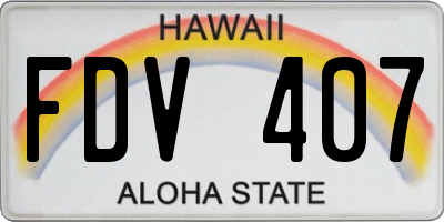HI license plate FDV407