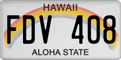 HI license plate FDV408