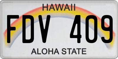 HI license plate FDV409