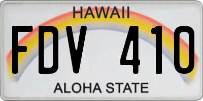 HI license plate FDV410