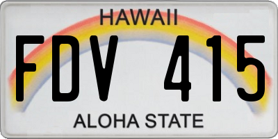HI license plate FDV415