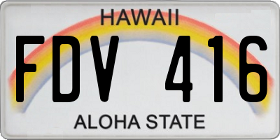 HI license plate FDV416