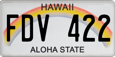 HI license plate FDV422