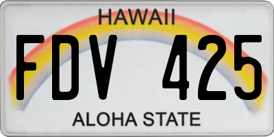 HI license plate FDV425
