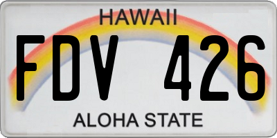 HI license plate FDV426