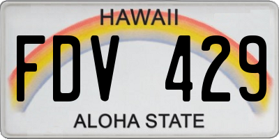 HI license plate FDV429