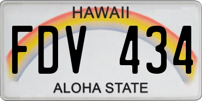 HI license plate FDV434