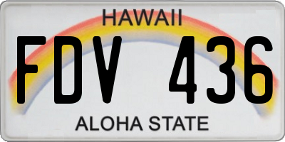HI license plate FDV436