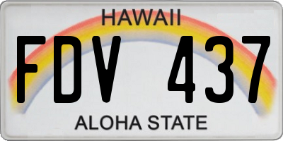 HI license plate FDV437