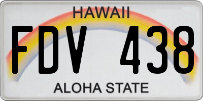 HI license plate FDV438