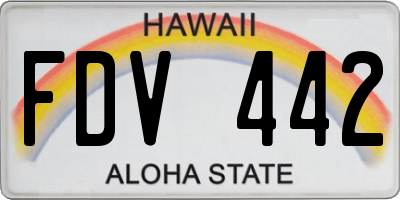 HI license plate FDV442