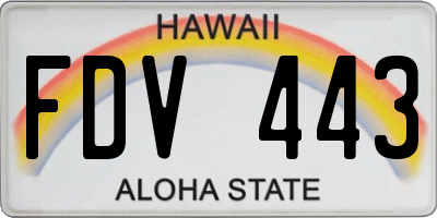 HI license plate FDV443