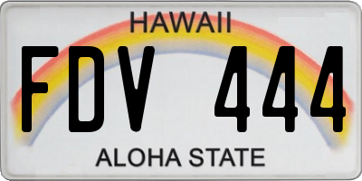 HI license plate FDV444