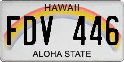 HI license plate FDV446