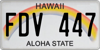 HI license plate FDV447