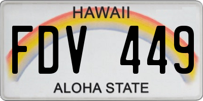 HI license plate FDV449