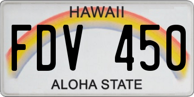 HI license plate FDV450