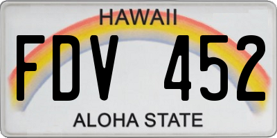 HI license plate FDV452