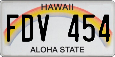 HI license plate FDV454