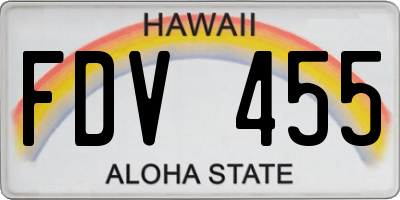 HI license plate FDV455