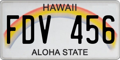 HI license plate FDV456