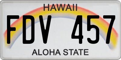 HI license plate FDV457