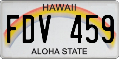 HI license plate FDV459