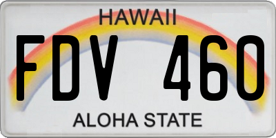 HI license plate FDV460